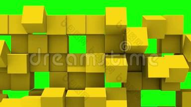 黄色的<strong>方块墙</strong>破裂了